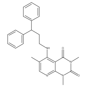 5-((3,3-diphenylpropyl)amino)-1,3,6-trimethylpyrido[2,3-d]pyrimidine-2,4(1H,3H)-dione结构式