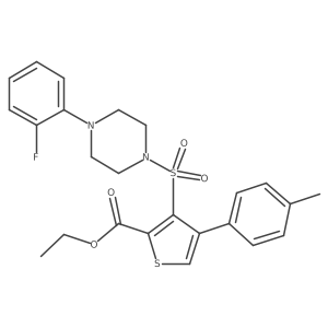 Ethyl 3-{[4-(2-fluorophenyl)piperazin-1-yl]sulfonyl}-4-(4-methylphenyl)thiophene-2-carboxylate Structure