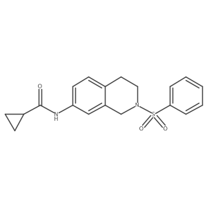 N-(2-(phenylsulfonyl)-1,2,3,4-tetrahydroisoquinolin-7-yl)cyclopropanecarboxamide Structure