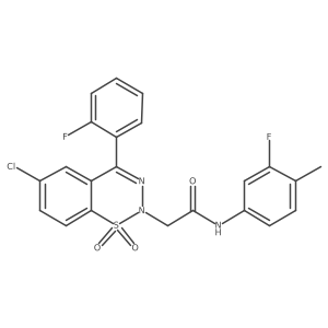 2-[6-chloro-4-(2-fluorophenyl)-1,1-dioxido-2H-1,2,3-benzothiadiazin-2-yl]-N-(3-fluoro-4-methylphenyl)acetamide结构式