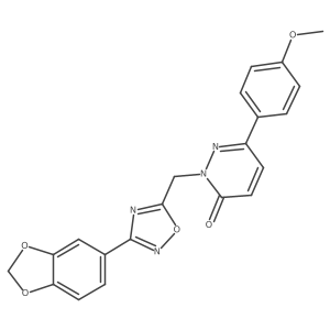2-{[3-(2H-1,3-benzodioxol-5-yl)-1,2,4-oxadiazol-5-yl]methyl}-6-(4-methoxyphenyl)-2,3-dihydropyridazin-3-one结构式