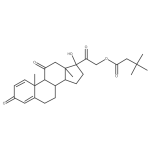 Pregna-1,4-diene-3,11,20-trione, 17-hydroxy-21-(3,3-dimethyl-1-oxobutoxy)- Structure