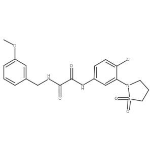N1-(4-chloro-3-(1,1-dioxidoisothiazolidin-2-yl)phenyl)-N2-(3-methoxybenzyl)oxalamide结构式