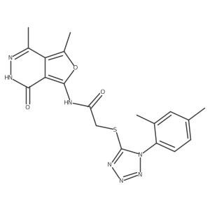 N-(4,5-dimethyl-1-oxo-2H-furo[3,4-d]pyridazin-7-yl)-2-[1-(2,4-dimethylphenyl)tetrazol-5-yl]sulfanylacetamide结构式