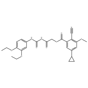 2-{[(3,4-Diethoxyphenyl)carbamoyl]amino}-2-oxoethyl 3-cyano-6-cyclopropyl-2-(methylsulfanyl)pyridine-4-carboxylate Structure