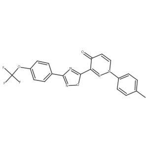 1-(4-methylphenyl)-3-{3-[4-(trifluoromethoxy)phenyl]-1,2,4-oxadiazol-5-yl}pyridazin-4(1H)-one结构式