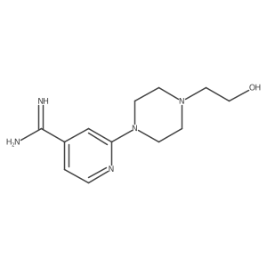 4-Pyridinecarboximidamide, 2-[4-(2-hydroxyethyl)-1-piperazinyl]- Structure