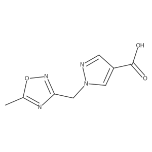 1-[(5-methyl-1,2,4-oxadiazol-3-yl)methyl]-1H-pyrazole-4-carboxylic acid结构式