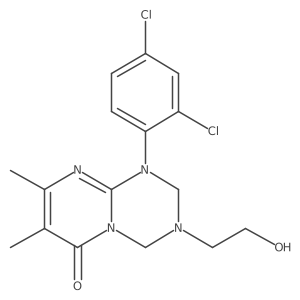 1-(2,4-dichlorophenyl)-3-(2-hydroxyethyl)-7,8-dimethyl-1,2,3,4-tetrahydro-6H-pyrimido[1,2-a][1,3,5]triazin-6-one Structure