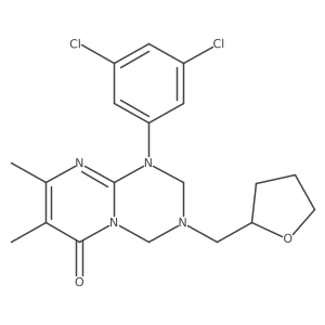 1-(3,5-dichlorophenyl)-7,8-dimethyl-3-(tetrahydrofuran-2-ylmethyl)-1,2,3,4-tetrahydro-6H-pyrimido[1,2-a][1,3,5]triazin-6-one Structure