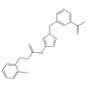 [1-(5-acetyl-pyridin-3-ylmethyl)-1H-pyrazol-4-yl]-carbamic acid 2-chloro-benzyl ester Structure