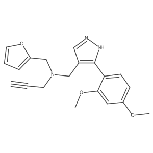 N-[[5-(2,4-dimethoxyphenyl)-1H-pyrazol-4-yl]methyl]-N-(furan-2-ylmethyl)prop-2-yn-1-amine Structure