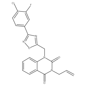 3-allyl-1-((3-(4-chloro-3-fluorophenyl)-1,2,4-oxadiazol-5-yl)methyl)quinazoline-2,4(1H,3H)-dione Structure