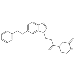 4-{3-[6-(benzyloxy)-1H-indol-1-yl]propanoyl}piperazin-2-one结构式