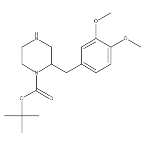 tert-Butyl (R)-2-(3,4-dimethoxybenzyl)piperazine-1-carboxylate结构式