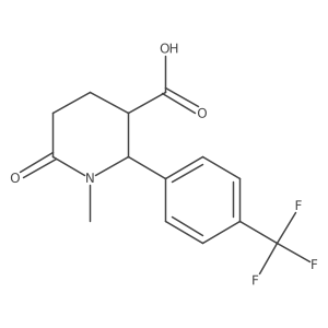 1-Methyl-6-oxo-2-[4-(trifluoromethyl)phenyl]piperidine-3-carboxylic acid结构式