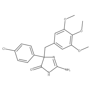 2-Amino-5-(4-chlorophenyl)-5-[(3,4,5-trimethoxyphenyl)methyl]-4,5-dihydro-1H-imidazol-4-one结构式