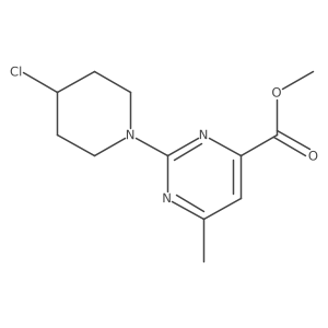 Methyl 2-(4-chloropiperidin-1-yl)-6-methylpyrimidine-4-carboxylate结构式