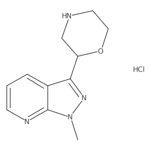 1-Methyl-3-morpholin-2-yl-1H-pyrazolo[3,4-b]pyridine hydrochloride结构式