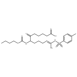 Decanoic acid, 7-[(butoxycarbonyl)amino]-10-[[imino[[(4-methylphenyl)sulfonyl]amino]methyl]amino]-6-oxo-, (7S)-结构式