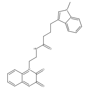 N-[2-(2,3-dioxoquinoxalin-1-ium-1-yl)ethyl]-4-(1-methylindol-3-yl)butanamide结构式