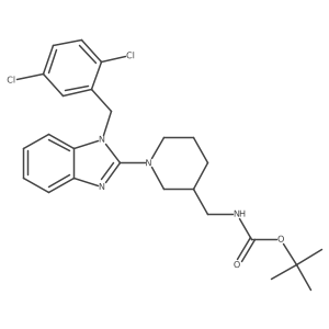 tert-butyl ((1-(1-(2,5-dichlorobenzyl)-1H-benzo[d]imidazol-2-yl)piperidin-3-yl)methyl)carbamate结构式