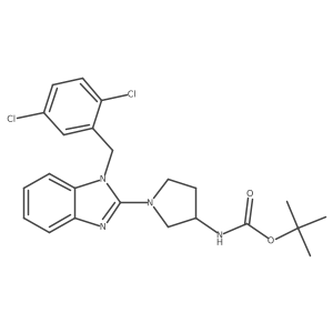 tert-butyl (1-(1-(2,5-dichlorobenzyl)-1H-benzo[d]imidazol-2-yl)pyrrolidin-3-yl)carbamate结构式