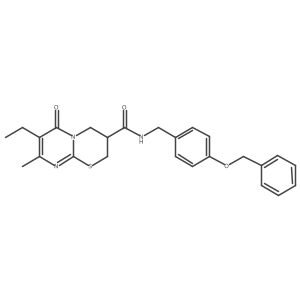 N-(4-(benzyloxy)benzyl)-7-ethyl-8-methyl-6-oxo-2,3,4,6-tetrahydropyrimido[2,1-b][1,3]thiazine-3-carboxamide结构式