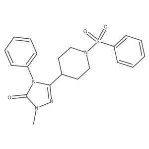 1-methyl-4-phenyl-3-(1-(phenylsulfonyl)piperidin-4-yl)-1H-1,2,4-triazol-5(4H)-one结构式