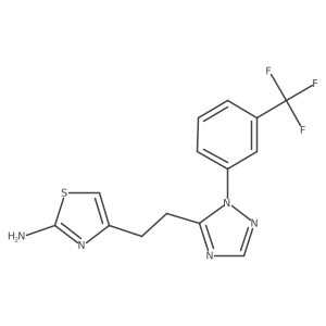 4-(2-(1-(3-(Trifluoromethyl)phenyl)-1H-1,2,4-triazol-5-yl)ethyl)thiazol-2-amine Structure