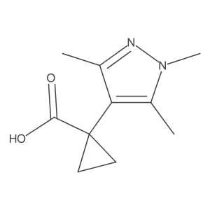 1-(trimethyl-1H-pyrazol-4-yl)cyclopropane-1-carboxylic acid结构式