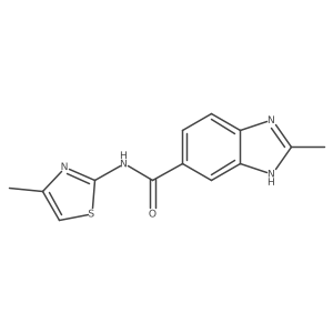2-methyl-N-(4-methyl-1,3-thiazol-2-yl)-1H-benzimidazole-5-carboxamide结构式