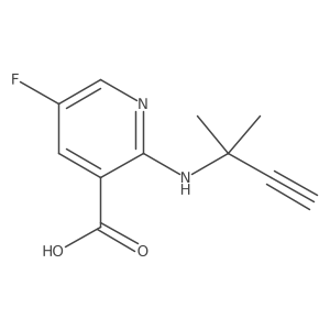 5-Fluoro-2-[(2-methylbut-3-yn-2-yl)amino]pyridine-3-carboxylic acid结构式