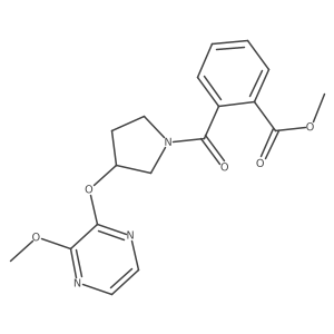 Methyl 2-{3-[(3-methoxypyrazin-2-yl)oxy]pyrrolidine-1-carbonyl}benzoate结构式
