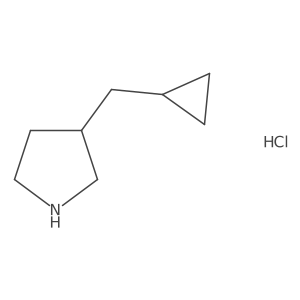 3-(Cyclopropylmethyl)pyrrolidine hydrochloride结构式
