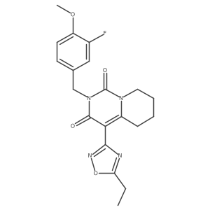 4-(5-ethyl-1,2,4-oxadiazol-3-yl)-2-[(3-fluoro-4-methoxyphenyl)methyl]-1H,2H,3H,5H,6H,7H,8H-pyrido[1,2-c]pyrimidine-1,3-dione结构式