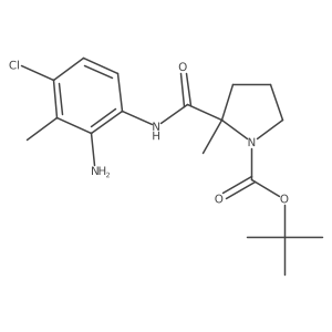 Tert-butyl (s)-2-((2-amino-4-chloro-3-methylphenyl)carbamoyl)-2-methylpyrrolidine-1-carboxylate结构式