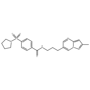 N-(3-(2-methylpyrazolo[1,5-a]pyrimidin-6-yl)propyl)-4-(pyrrolidin-1-ylsulfonyl)benzamide Structure