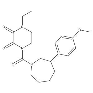 1-Ethyl-4-[3-(4-methoxyphenyl)azepane-1-carbonyl]piperazine-2,3-dione结构式