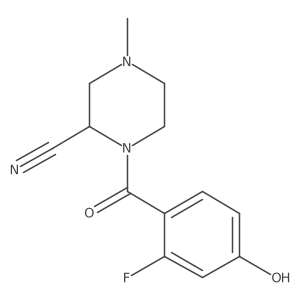1-(2-Fluoro-4-hydroxybenzoyl)-4-methylpiperazine-2-carbonitrile结构式