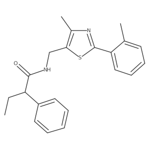 N-((4-methyl-2-(o-tolyl)thiazol-5-yl)methyl)-2-phenylbutanamide Structure