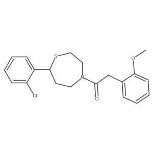 1-(7-(2-Chlorophenyl)-1,4-thiazepan-4-yl)-2-(2-methoxyphenyl)ethanone结构式