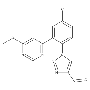 1-[4-chloro-2-(6-methoxy pyrimidin-4-yl)phenyl]-1H-1,2,3-triazole-4-carbaldehyde结构式