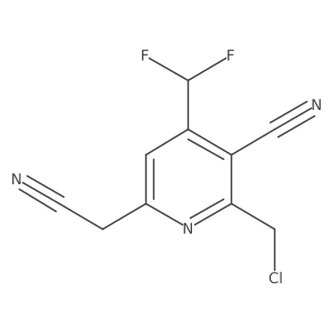 2-(Chloromethyl)-3-cyano-4-(difluoromethyl)pyridine-6-acetonitrile结构式