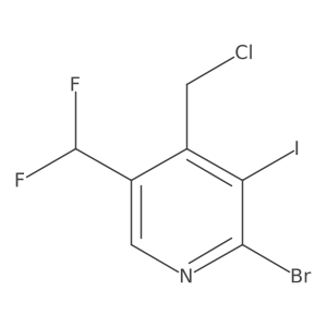 2-Bromo-4-(chloromethyl)-5-(difluoromethyl)-3-iodopyridine Structure