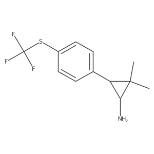 2,2-Dimethyl-3-{4-[(trifluoromethyl)sulfanyl]phenyl}cyclopropan-1-amine结构式