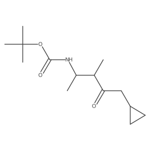 tert-butyl N-(5-cyclopropyl-3-methyl-4-oxopentan-2-yl)carbamate结构式