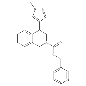 pyridin-3-ylmethyl 4-(1-methyl-1H-pyrazol-4-yl)-3,4-dihydroisoquinoline-2(1H)-carboxylate结构式