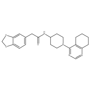 2-(benzo[d][1,3]dioxol-5-yl)-N-(1-(5,6,7,8-tetrahydroquinazolin-4-yl)piperidin-4-yl)acetamide Structure