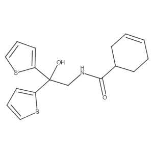N-(2-hydroxy-2,2-di(thiophen-2-yl)ethyl)cyclohex-3-enecarboxamide Structure
